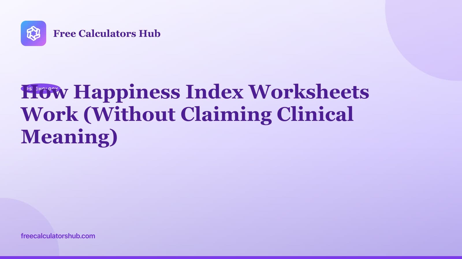 How Happiness Index Worksheets Work